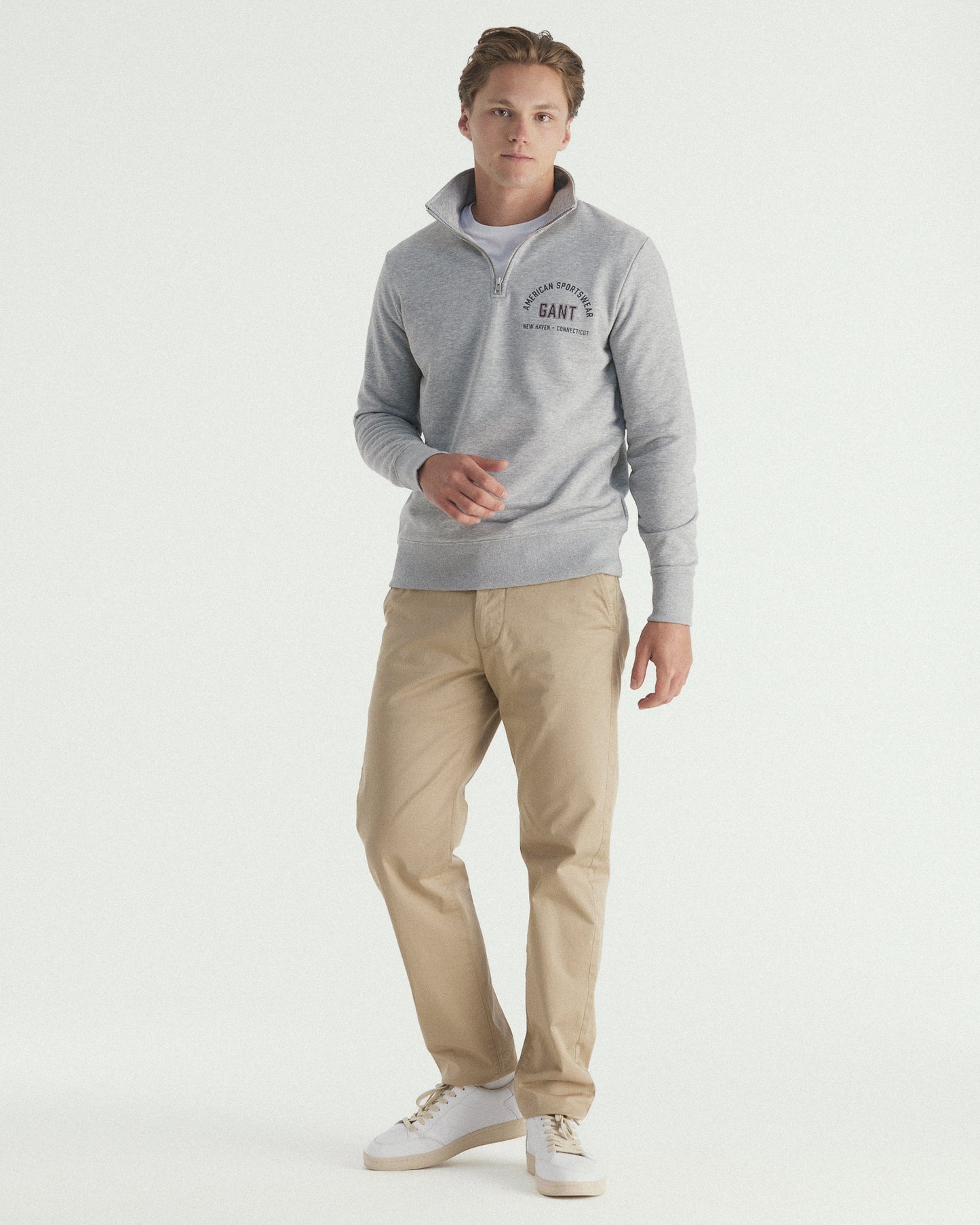 Graphic Print Half Zip Sweatshirt