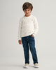 EGGSHELL, COTTON CABLE C-NECK BY GANT AU.