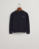 EVENING BLUE, COTTON CABLE C-NECK, FLAT-LAY BY GANT AU.