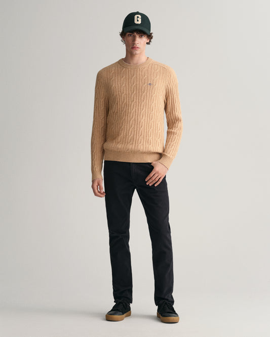 BLACK, SLIM SOFT TWILL JEANS, FRONT-VIEW BY GANT AU.