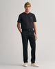 BLACK, SLIM TWILL CHINOS, FRONT-VIEW BY GANT AU.