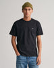 BLACK, REG SHIELD SS T-SHIRT, FRONT-VIEW BY GANT AU.