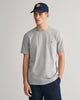 GREY MELANGE, REG SHIELD SS T-SHIRT, FRONT-VIEW BY GANT AU.