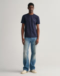 EVENING BLUE, SLIM SHIELD SS T-SHIRT BY GANT AU.