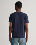 EVENING BLUE, SLIM SHIELD SS T-SHIRT, BACK-VIEW BY GANT AU.
