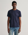 EVENING BLUE, SLIM SHIELD SS T-SHIRT, FRONT-VIEW BY GANT AU.
