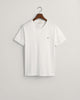 WHITE, SLIM SHIELD V-NECK T-SHIRT, FLAT-LAY BY GANT AU.