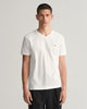 WHITE, SLIM SHIELD V-NECK T-SHIRT, FRONT-VIEW BY GANT AU.