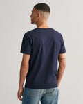 EVENING BLUE, SLIM SHIELD V-NECK T-SHIRT, BACK-VIEW BY GANT AU.