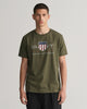 JUNIPER GREEN, REG ARCHIVE SHIELD SS T-SHIRT, FRONT-VIEW BY GANT AU.