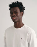EGGSHELL, REG SHIELD LS T-SHIRT, CLOSE-UP BY GANT AU.