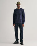 EVENING BLUE, REG SHIELD LS T-SHIRT BY GANT AU.