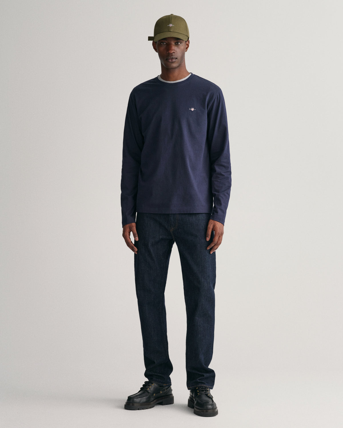 EVENING BLUE, REG SHIELD LS T-SHIRT BY GANT AU.