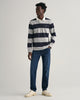 GREY MELANGE, REG SHIELD BARSTRIPE HEAVY RUGGER BY GANT AU.