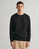 BLACK, REG SHIELD C-NECK SWEAT, FRONT-VIEW BY GANT AU.