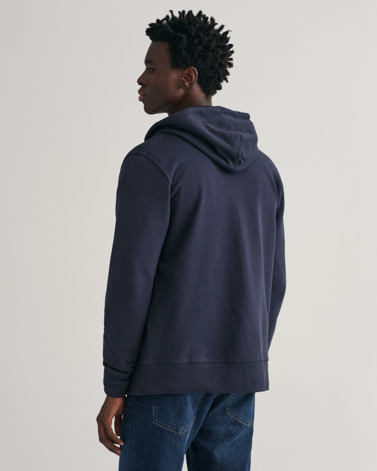 EVENING BLUE, REG SHIELD FULL ZIP HOODIE, BACK-VIEW BY GANT AU.