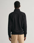 BLACK, REG SHIELD FULL ZIP SWEAT, BACK-VIEW BY GANT AU.