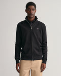 BLACK, REG SHIELD FULL ZIP SWEAT, FRONT-VIEW BY GANT AU.