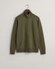 JUNIPER GREEN, REG SHIELD FULL ZIP SWEAT, FLAT-LAY BY GANT AU.