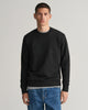 BLACK, REG TONAL SHIELD C-NECK SWEAT, FRONT-VIEW BY GANT AU.