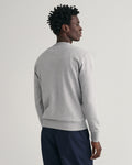 GREY MELANGE, REG TONAL SHIELD C-NECK SWEAT, BACK-VIEW BY GANT AU.
