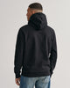 BLACK, REG TONAL SHIELD HOODIE, BACK-VIEW BY GANT AU.