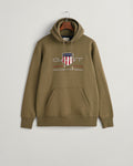 JUNIPER GREEN, REG ARCHIVE SHIELD HOODIE, FLAT-LAY BY GANT AU.