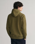 JUNIPER GREEN, REG ARCHIVE SHIELD HOODIE, BACK-VIEW BY GANT AU.