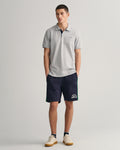 GREY MELANGE, REG CONTRAST PIQUE SS POLO BY GANT AU.