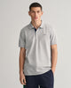 GREY MELANGE, REG CONTRAST PIQUE SS POLO, FRONT-VIEW BY GANT AU.