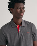 ANTRACIT MELANGE, REG CONTRAST PIQUE SS POLO, CLOSE-UP BY GANT AU.