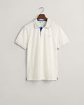 EGGSHELL, REG CONTRAST PIQUE SS POLO, FLAT-LAY BY GANT AU.