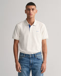 EGGSHELL, REG CONTRAST PIQUE SS POLO, FRONT-VIEW BY GANT AU.