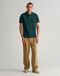 TARTAN GREEN, REG CONTRAST PIQUE SS POLO BY GANT AU.