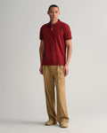 PLUMPED RED, REG CONTRAST PIQUE SS POLO BY GANT AU.