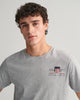 GREY MELANGE, REG ARCHIVE SHIELD EMB SS T-SHIRT, CLOSE-UP BY GANT AU.