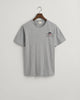 GREY MELANGE, REG ARCHIVE SHIELD EMB SS T-SHIRT, FLAT-LAY BY GANT AU.