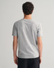 GREY MELANGE, REG ARCHIVE SHIELD EMB SS T-SHIRT, BACK-VIEW BY GANT AU.