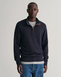 EVENING BLUE, SACKER RIB HALF ZIP, FRONT-VIEW BY GANT AU.