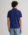 RICH NAVY, REG SHIELD SS PIQUE POLO, BACK-VIEW BY GANT AU.