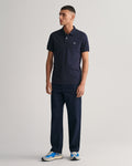 EVENING BLUE, SLIM SHIELD SS PIQUE POLO BY GANT AU.