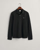 BLACK, REG SHIELD LS PIQUE POLO, FLAT-LAY BY GANT AU.