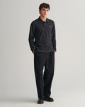 BLACK, REG SHIELD LS PIQUE POLO BY GANT AU.