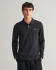 BLACK, REG SHIELD LS PIQUE POLO, FRONT-VIEW BY GANT AU.