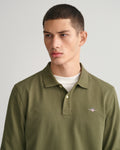 JUNIPER GREEN, REG SHIELD LS PIQUE POLO, CLOSE-UP BY GANT AU.
