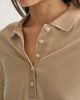 Detail Collared Long Sleeve Polo Shirt