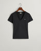 BLACK, REG SHIELD SS V-NECK T-SHIRT, FLAT-LAY BY GANT AU.