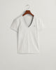 LIGHT GREY MELANGE, REG SHIELD SS V-NECK T-SHIRT, FLAT-LAY BY GANT AU.