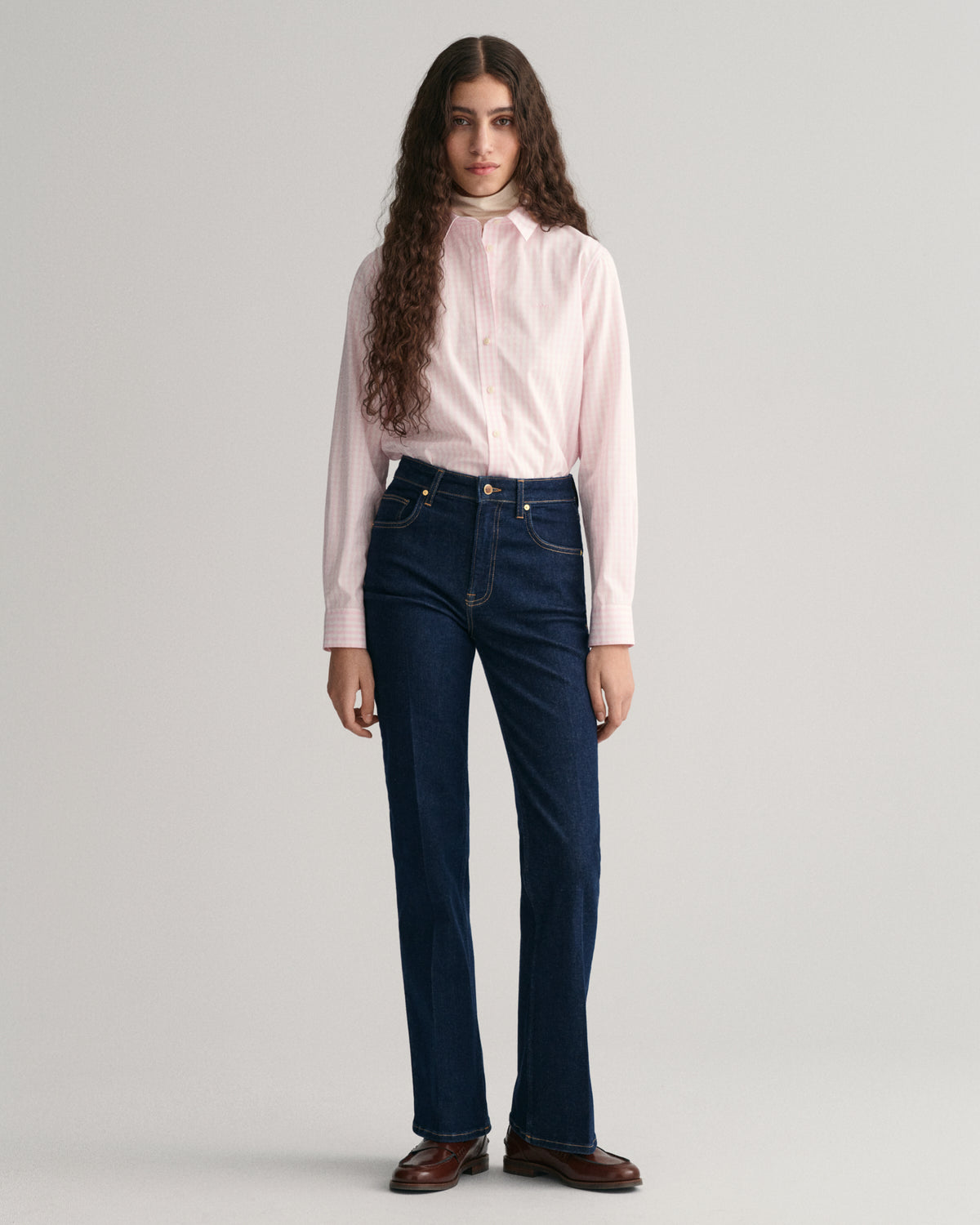 LIGHT PINK, REG POPLIN GINGHAM SHIRT BY GANT AU.