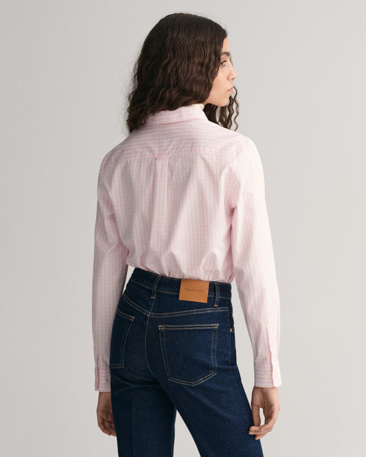 LIGHT PINK, REG POPLIN GINGHAM SHIRT, BACK-VIEW BY GANT AU.